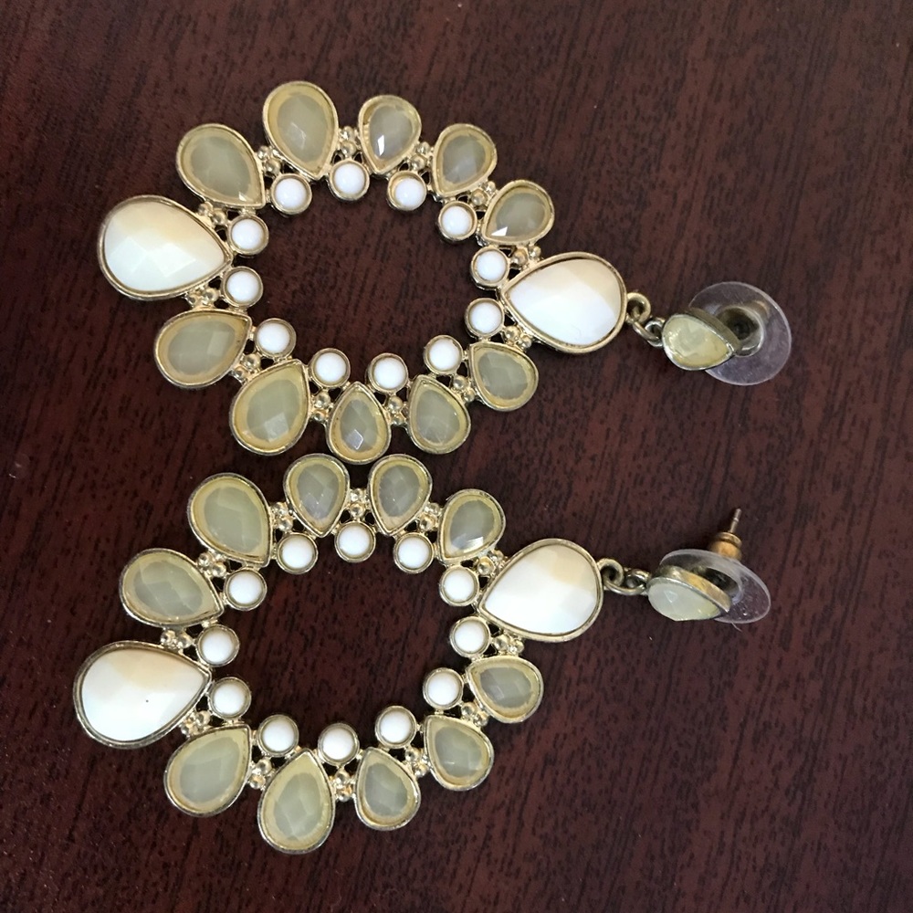 Cream and gold earrings